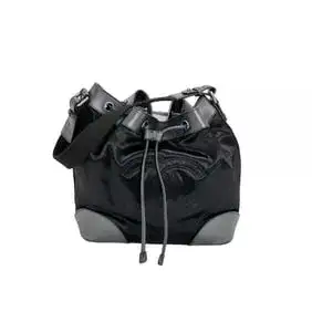 Chanel Satin CC Large Black Bucket Shouler Bag