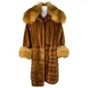 Vintage John Galliano Paris Brown Mink Fur Midi Coat Jacket