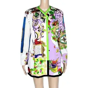 New Gianni Versace 1990s Rare Coutre Floral Coat