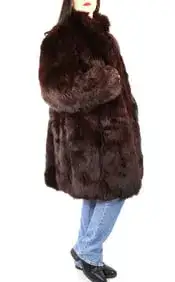 Fluffy Brown Fox Fur Coat