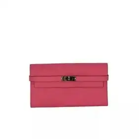 Hermes Epsom Kelly Longue Rose Azalee Wallet