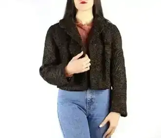 Brown Karabul Fur Lamb Jacket EU: L; US: 16