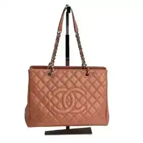 Chanel Caviar Quilted Grand Shopping Tote GST Coral Bag