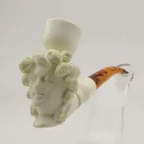 Medusa Meerschaum Pipe and Cigarette Holder, Greek Mythology