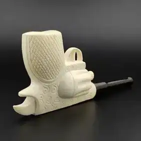 Gun Shaped Meerschaum Pipe, Revolver