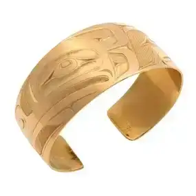 14k Yellow Gold Cuff Bracelet, Don Yeomans, Haida