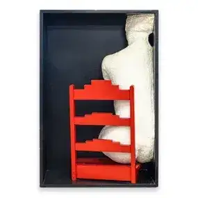 George Segal Girl on a Chair 80/150 Figurative Painted Wood Assemblage & Plaster Sculpture 1970