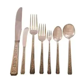 Chased Classic by Lunt Sterling Silver Flatware Set for 12 Service 94 pcs Dinner