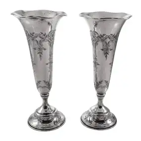 Pair of Sterling Vases