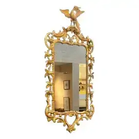 English George III Carved Giltwood Wall Mirror, c.1760