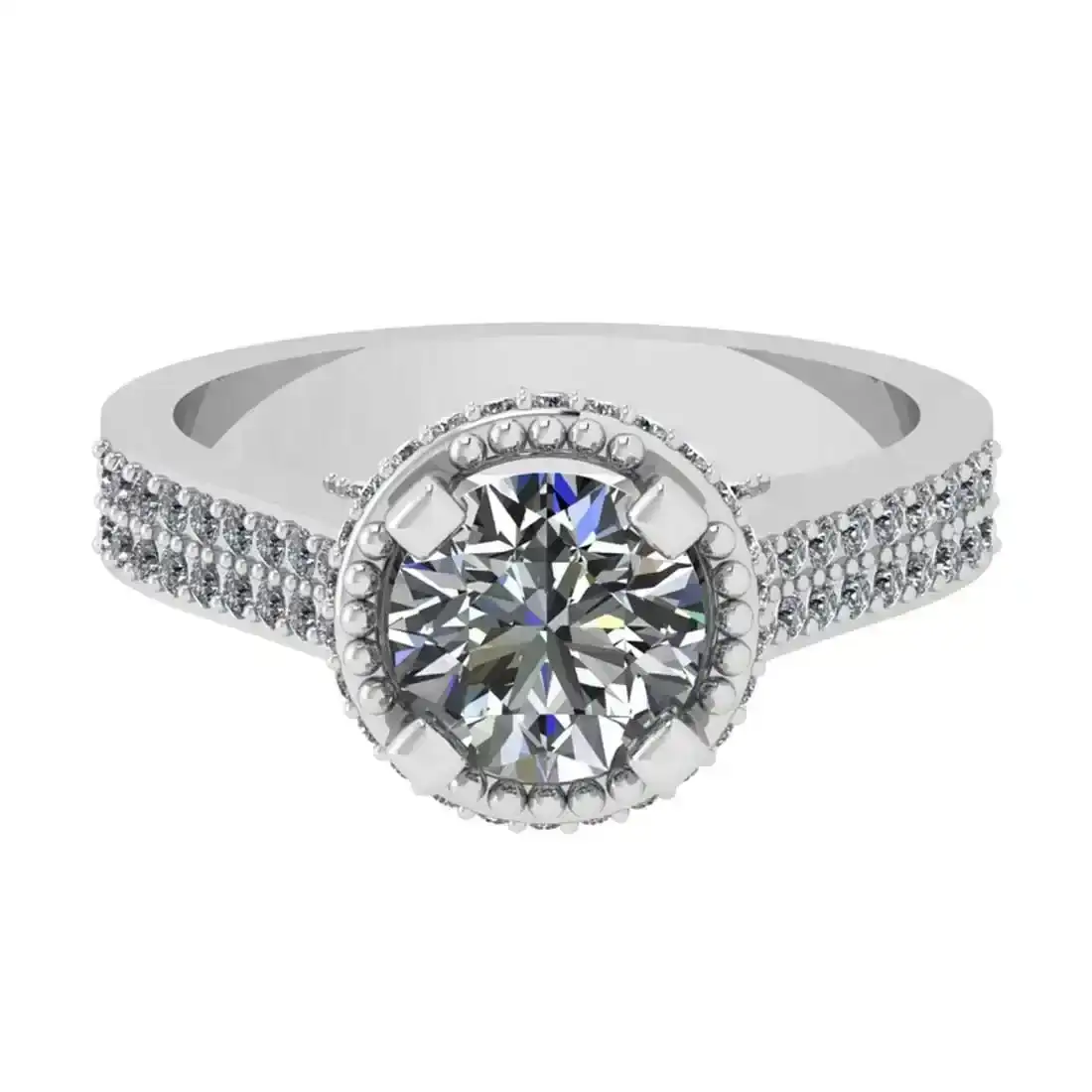 1.93 Ctw SI2/I1 Diamond 14K White Gold Engagement Ring