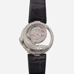 Cartier, 'Le Cirque Animalier De Cartier Le Crocodile' gold and diamond wristwatch