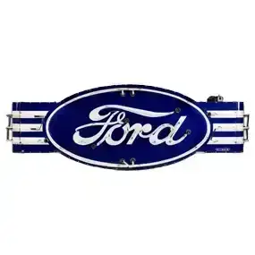 Rare 8' Ford DS Porcelain Neon Sign w/ Built in Wings