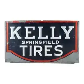 Early Kelly Springfield Tires Double Sided Milk Glass Neon Sign Flexlume