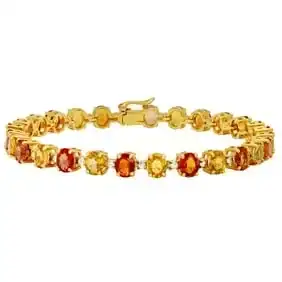 14k Yellow Gold 20.52ct Sapphire 1.09ct Diamond Bracelet
