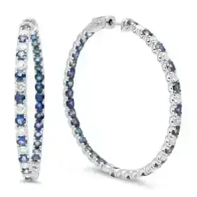 14K Gold 8.01ct Sapphire 2.37cts Diamond Earrings