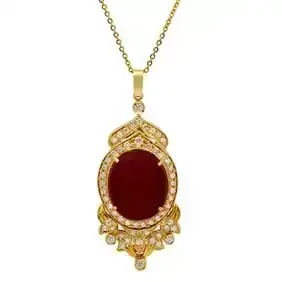 14k Yellow Gold 48.69ct Ruby 1.74ct Diamond Pendant