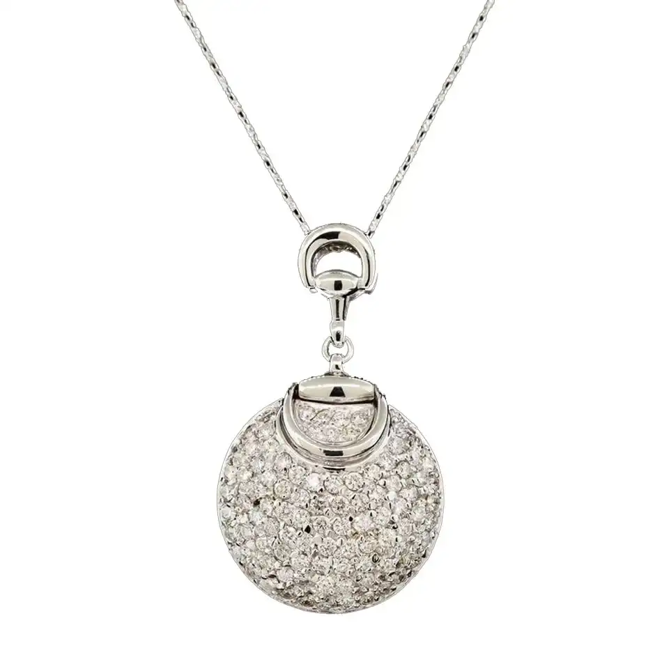 14KT White Gold 2.75 ctw Diamond Pendant With Chain