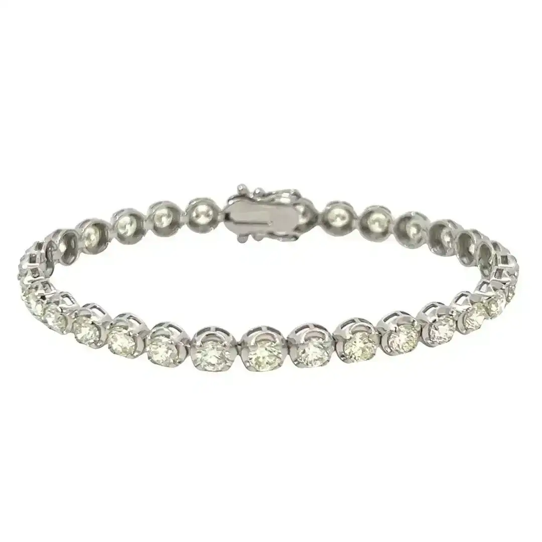 7.58 ctw Diamond Tennis Bracelet - 14KT White Gold