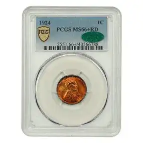 1924 1C PCGS/CAC MS66+RD - Lincoln Cent (Wheat Reverse)