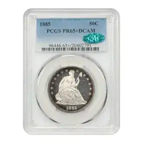 1885 50C PCGS/CAC PR65+DCAM