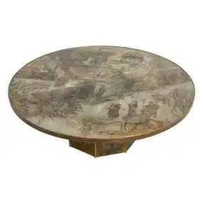 Philip And Kelvin Laverne (American) Chan Circular Coffee Table,<br>Ca. 1960