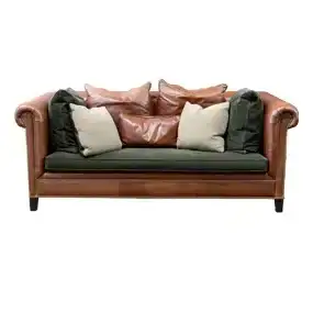Ralph Lauren<br>Leather & Corduroy<br>Sofa