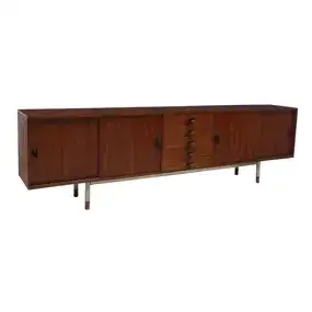 Large Italian Mid-Century Modern Rosewood Sideboard, 118"L