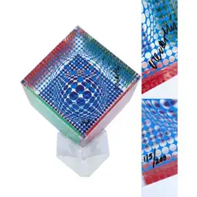 Victor Vasarely, 'Multi Wave Cube', Signed Limited Edition 3D Acrylic Sculpture