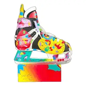 Peter Max, 'Untitled', Original Mixed Media Painting On Ice Hockey Skate W/ Unique Base, 1996