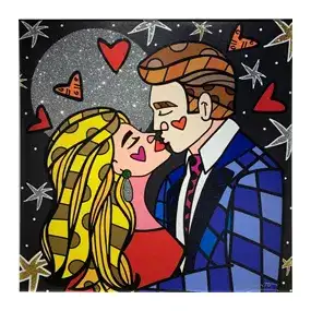 Romero Britto, 'Moonstruck', Signed Limited Edition Digital Print On Canvas