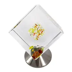 Jon Kuhn, 'Sunflower', 5-Layers 3D Cube Glass Sculpture on rotating base, 2024