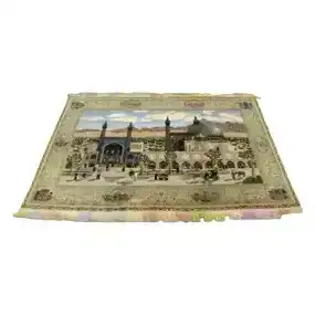 Magnificent Isfahan Scene Silk And Wool Rug W/ Gold Threads