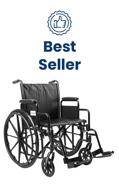 McKesson Standard 20" Wheelchair with Swing away Footrests and Detachable Desk Arms