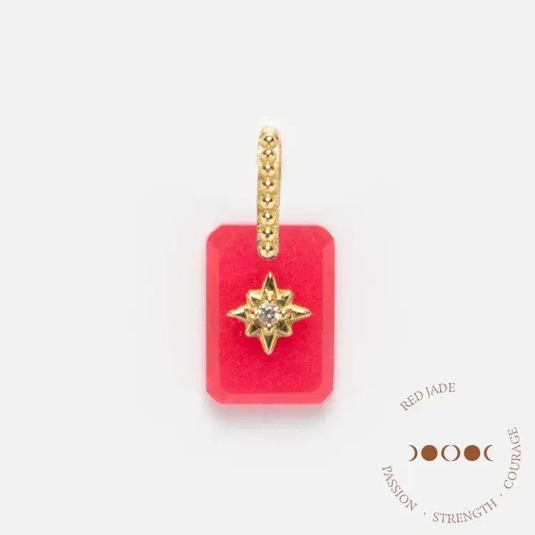 Image of Solid Gold Crystal Amulet Charm for Manifestation