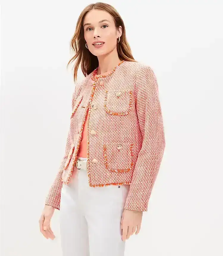 Tweed Collarless Jacket