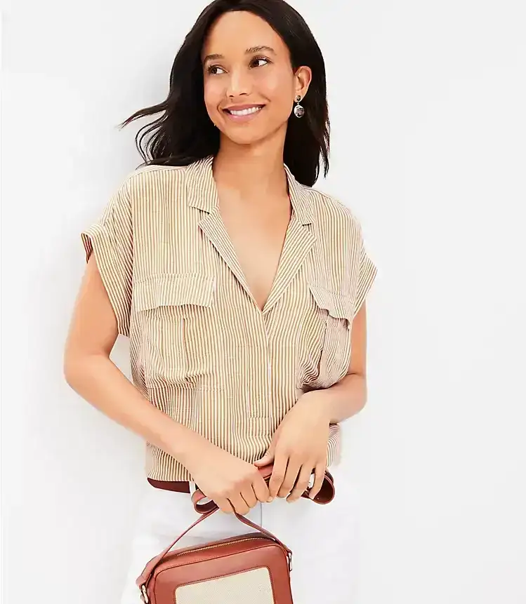 Striped Utility Dolman Shirt