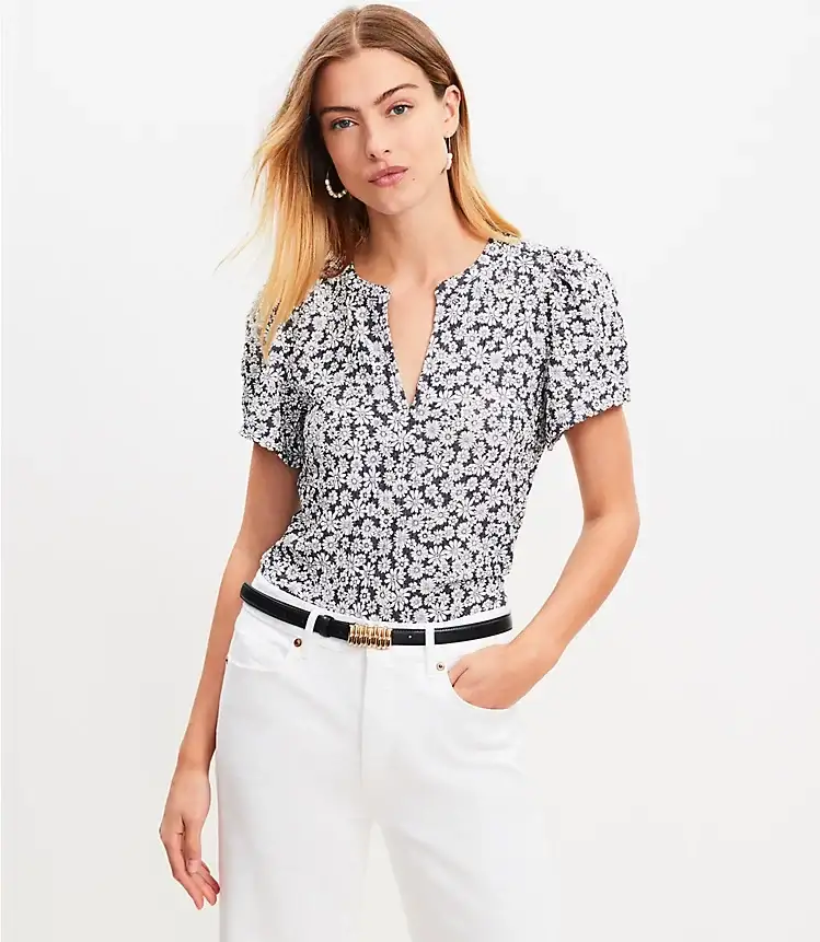 Daisy Notched Flutter Sleeve Top