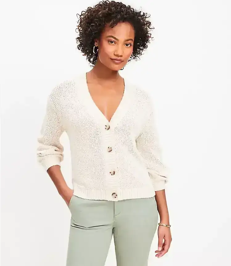 Marled V-Neck Cardigan