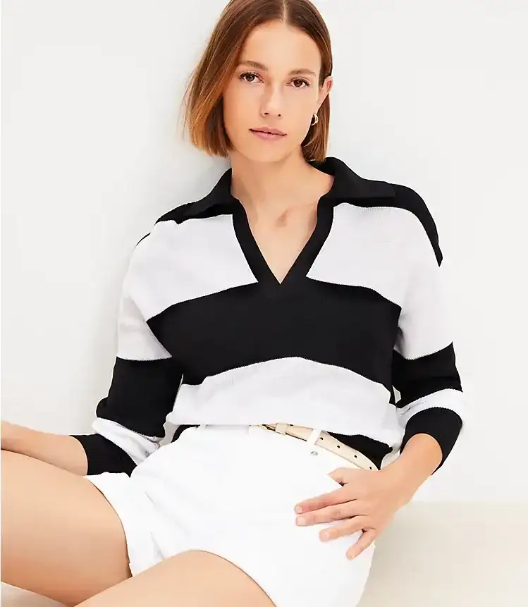 Rugby Stripe Collared Sweater