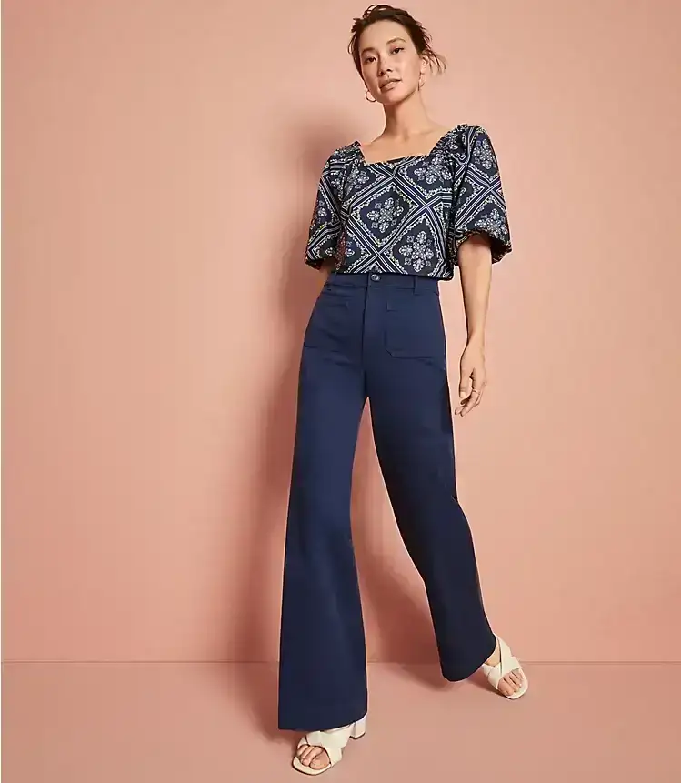 Palmer Wide Leg Pants in Twill