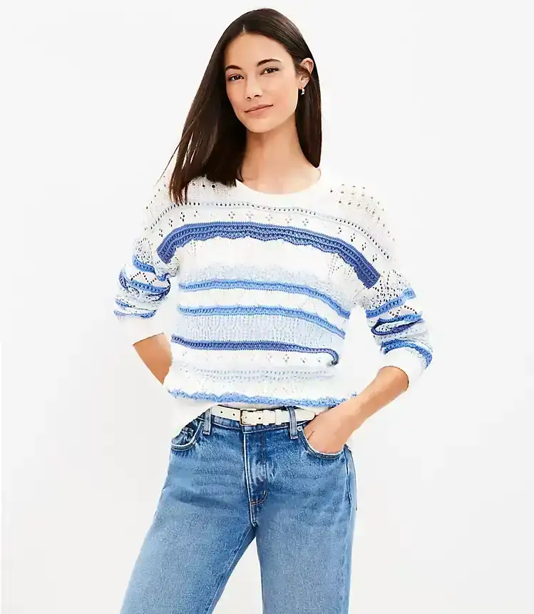 Mixed Pointelle Sweater