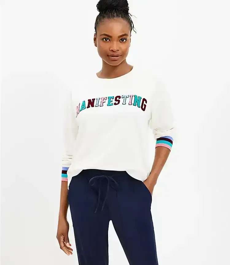 Lou & Grey Manifesting Cozy Cotton Terry Sweatshirt