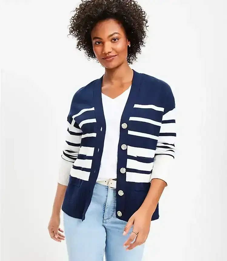 Striped Girlfriend Cardigan