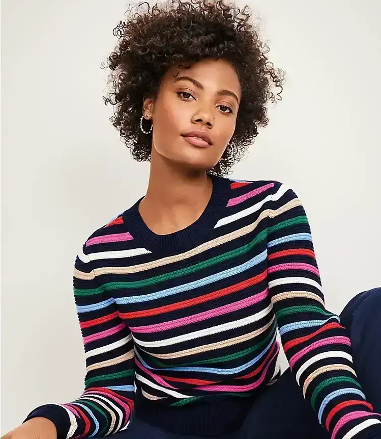 Stripe Textured Stitch Sweater