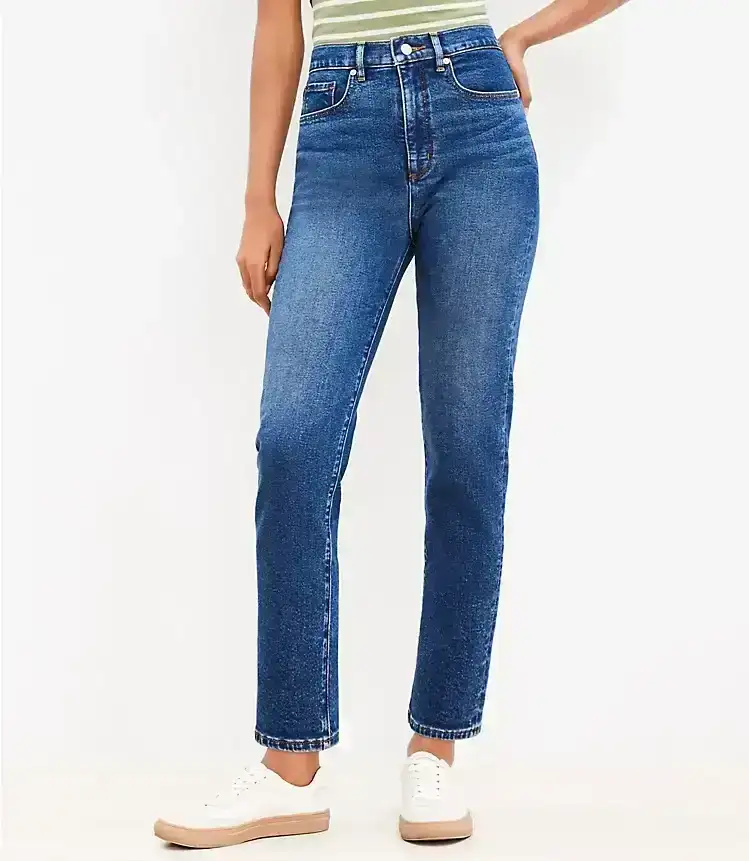 High Rise Slim Jeans in Dark Wash