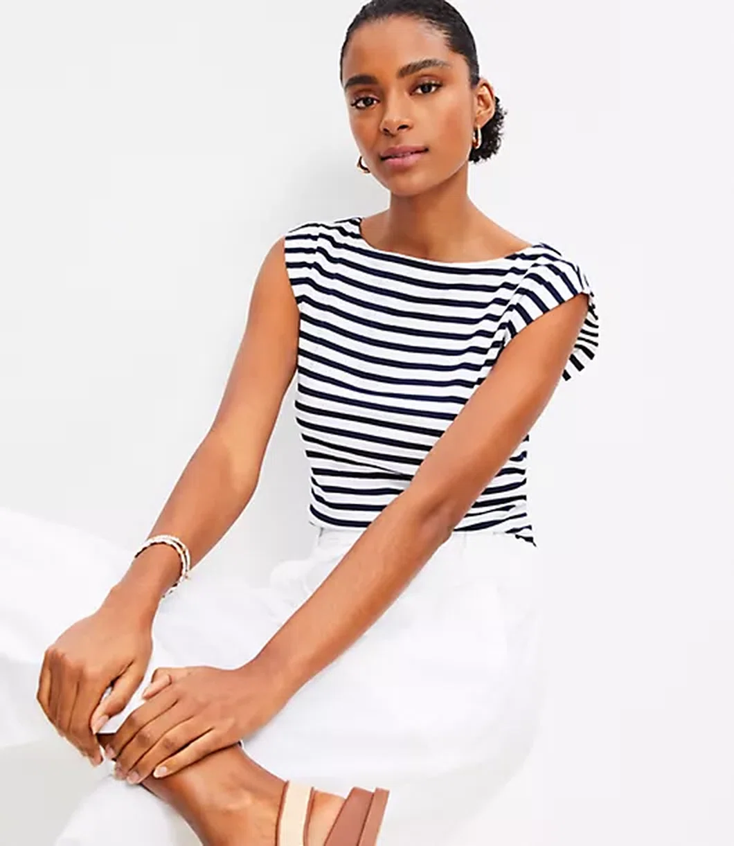 Striped Boatneck Tee