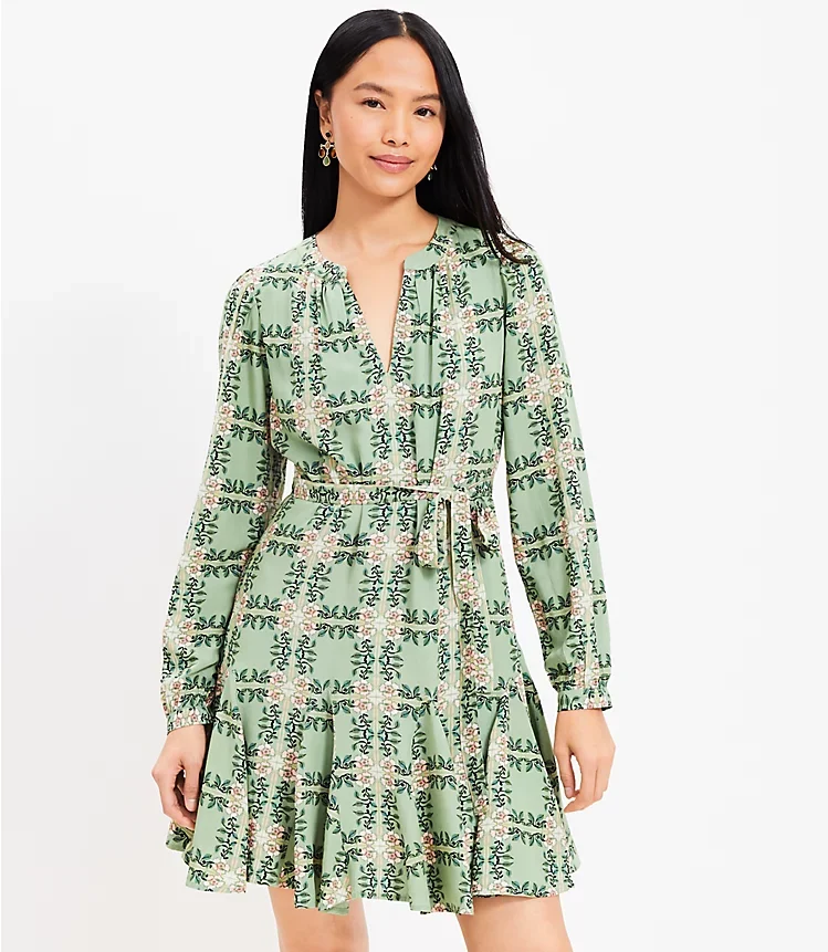 Tiled Vine Godet Dress