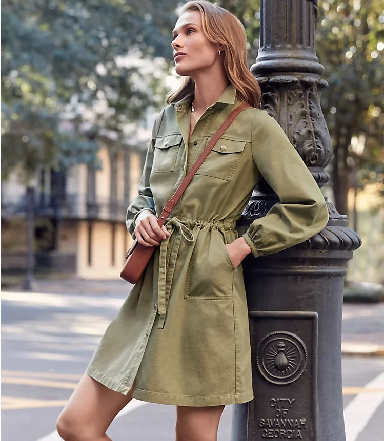 Button Pocket Shirtdress