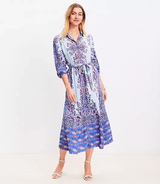 Paisley Midi Shirtdress